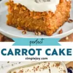 a pinterest graphic of carrot cake