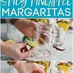 collage of spicy pineapple margrita photos