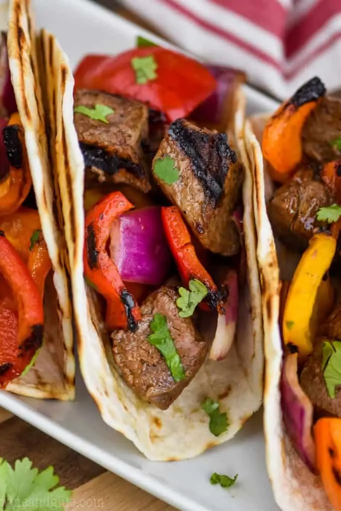 up close of steak fajita