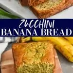 collage of photos of zucchini banana bread recipe