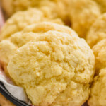 a drop biscuit in a basket with other drop biscuits