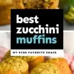 collage of photos of zucchini muffins