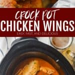 collage of photos of crockpot chicken wings