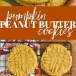 collage of pumpkin peanut butter cookies
