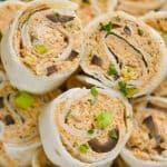 up close overhead view of taco pinwheel recipe