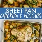 collage of photo of sheet pan chicken recipe