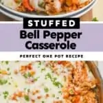 collage of photos of stuffed pepper casserole
