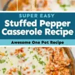 collage of photos of stuffed pepper casserole