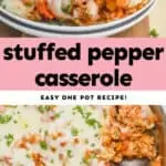 collage of photos of stuffed pepper casserole