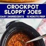 collage of photos of crock pot sloppy joes