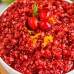 white bowl full of cranberry relish recipe