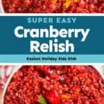 collage of photos of cranberry orange relish recipe