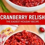 collage of photos of cranberry relish