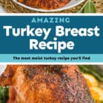 collage of photos of turkey breast recipe