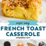 pinterest graphic of French toast casserole