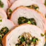 Pinterest graphic for stuffed pork tenderloin recipe