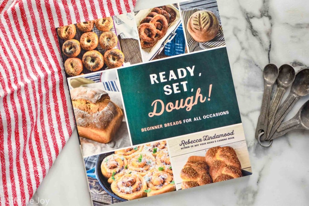 overhead photo of the cookbook, "ready, set, dough"