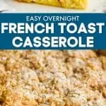 collage of photos of French toast casserole recipe