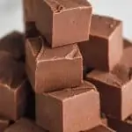 a four level high pyramid of chocolate fudge