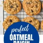 pinterest graphic for Oatmeal Raisin Cookies