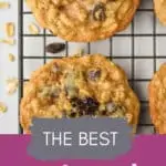 pinterest graphic for Oatmeal Raisin Cookies