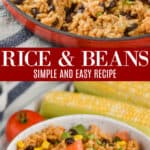 collage of photos of the best rice and beans