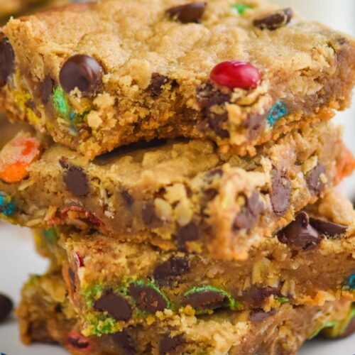 Brown Butter Christmas M&M Cookie Bars. - Half Baked Harvest
