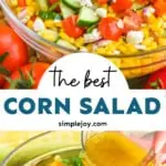pinterest graphic of corn salad