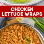 collage of photos of chicken lettuce wraps
