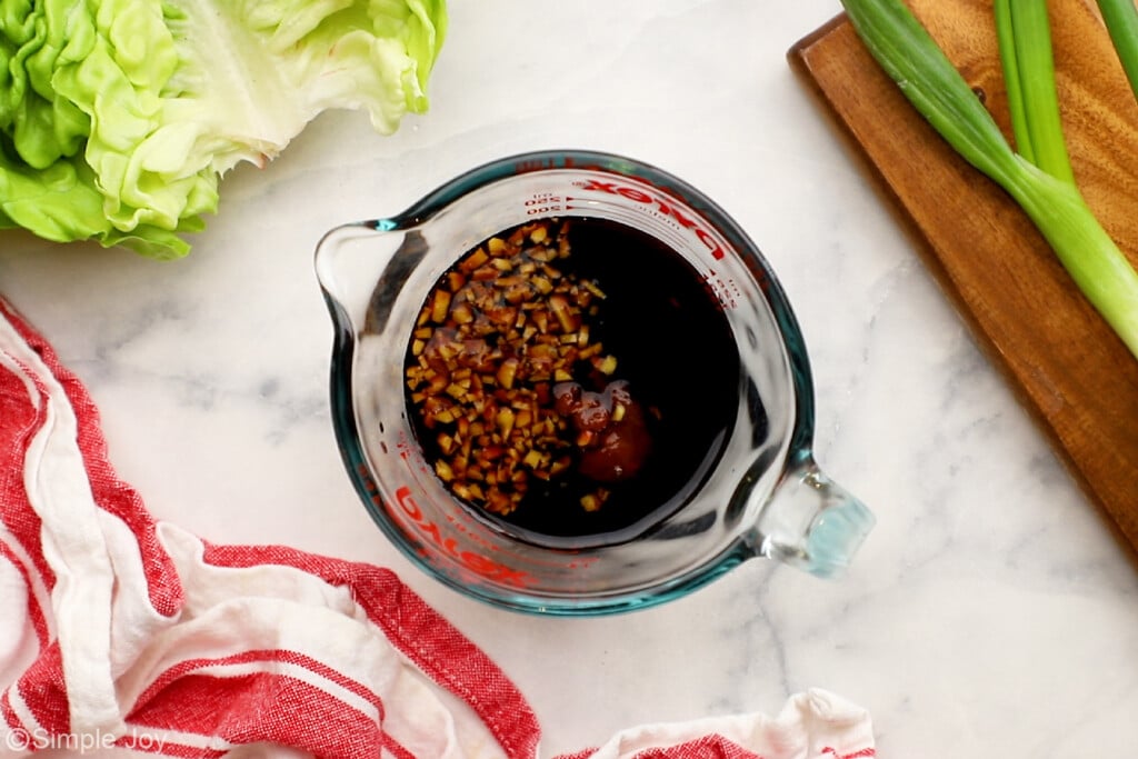 overhead of sauce in a measuring cup - 4