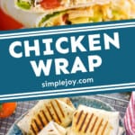 Pinterest graphic of chicken wrap