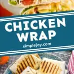 Pinterest graphic of chicken wrap