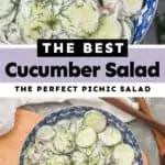 collage of creamy cucumber salad