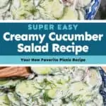 collage of creamy cucumber salad