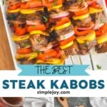 pinterest graphic of steak kabobs