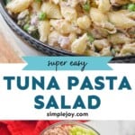 pinterest graphic of tuna pasta salad
