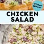 collage of photos of chicken salad sandwich