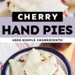 collage of photos of cherry hand pies