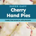 collage of photos of cherry hand pies