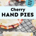 collage of photos of cherry hand pies
