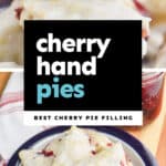 collage of photos of cherry hand pies