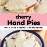 collage of photos of cherry hand pies