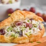 close up of a chicken salad sandwich - 11