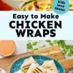 collage of photos of chicken wrap recipe