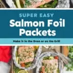 collage of photos of salmon foil packets
