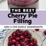 collage of photos of cherry pie filling
