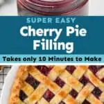 collage of photos of cherry pie filling