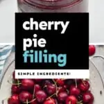 collage of photos of cherry pie filling