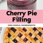collage of photos of cherry pie filling