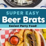 collage of photos of beer brats